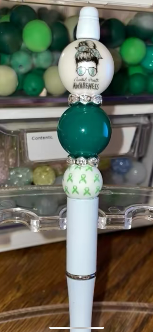 Mental Health Awareness Beaded Pen